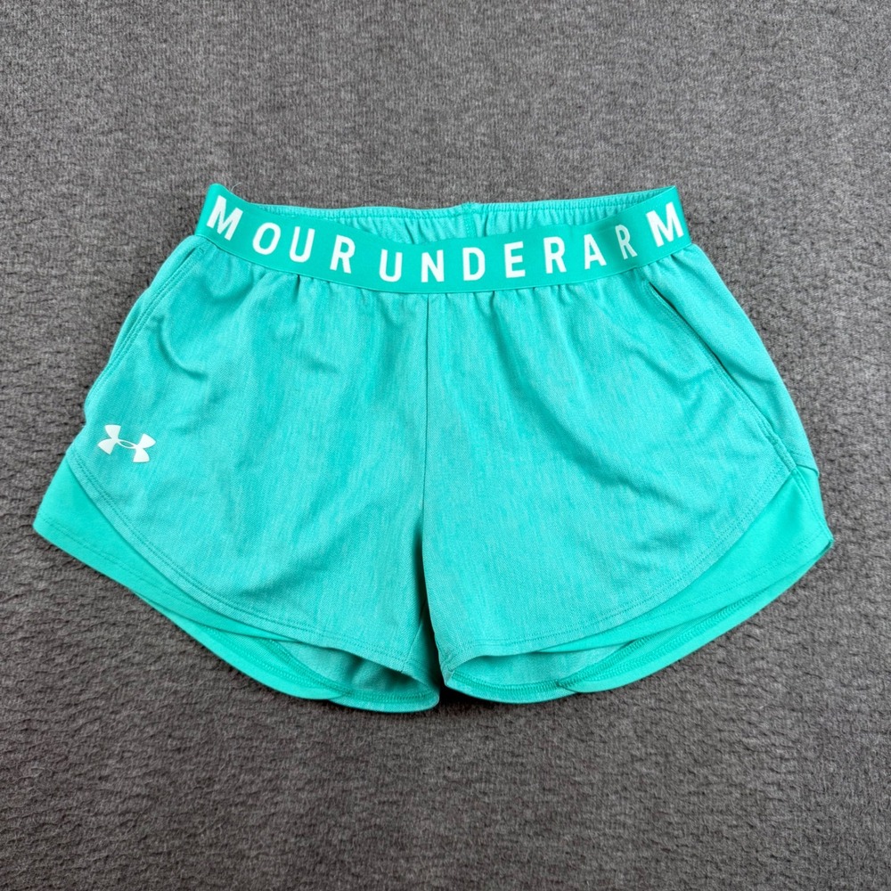 Under Armour Play Up 3.0 Shorts Women's Small Teal Heather Athletic Running